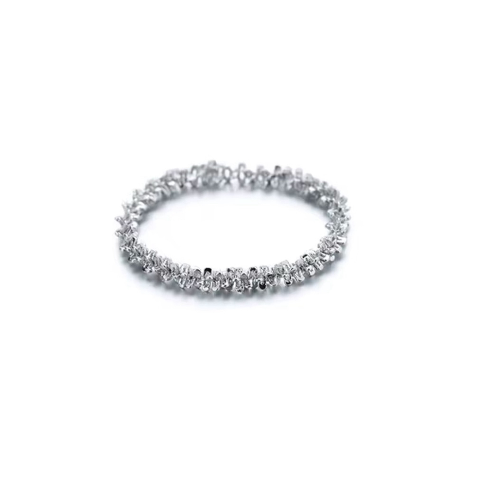 Sparkling Flexible Ring‎ | White Gold Plated 925 Sterling Silver, Size 6